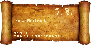 Tury Norbert névjegykártya